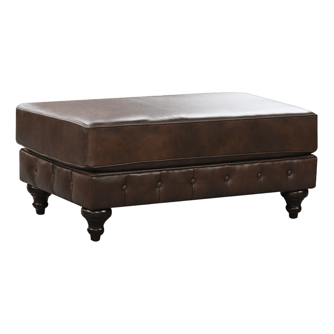 Rondell Leather Ottoman – image 1
